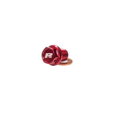 Bouchon de vidange RFX aimant&eacute; (rouge) [M12 x 15 mm x 1,25]