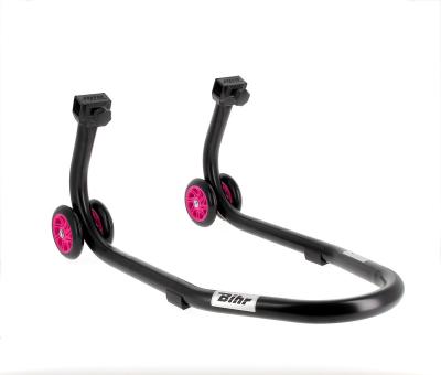 Béquille Bihr avant Home Track noir mat roues rose