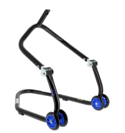 Béquille Bihr avant sous té Home Track noir mat roues bleu