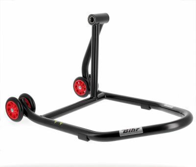 Béquille Bihr monobras droite Home Track noir mat roues rouge