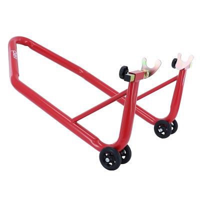 B&eacute;quille P2R LEVE - BEQUILLE STAND ARRIERE UNIVERSEL MONOBLOC ACIER ROUGE SUPPORT EN V TUBE DIAM 38 mm CHARGE MAXI 295 kg