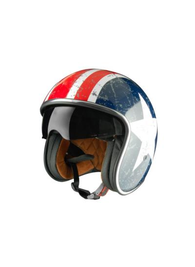 Casque Jet Origine Sprint Rebel Star Bleu/Blanc/Rouge