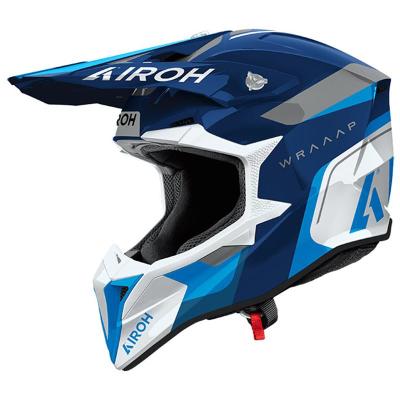 Casque cross WRAAAP CONQUER BLEU GLOSS AIROH
