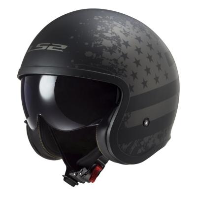 Casque jet LS2 OF599 - SPITFIRE II - BLACK FLAG