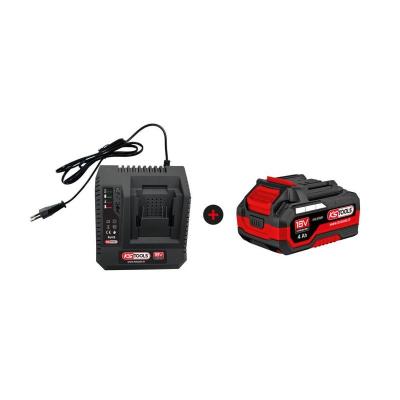Chargeur de batterie KS Tools Lot d'un chargeur rapide et d'une batterie 18V 4Ah