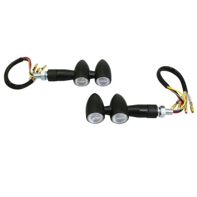 Clignotant Avoc LED MOTO MINI OWA BASE ABS TRANSPARENT - MAT UNIVERSEL 1 SMD ORANGE 1 ROUGE FEU AR L 84mm - H 23mm 43mm HOMOLOGUE CE PAIRE