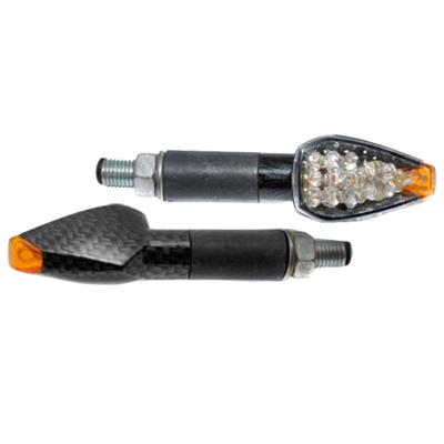 Clignotant Ermax Mini blinkers triangulaires noir blanc orange LED (La paire)