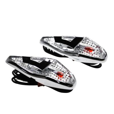 Clignotant Replay DECO GOUTTE EAU WING TRANSPARENT - CHROME AMPOULE ORANGE L 62mm - H 23mm 18mm PAIRE