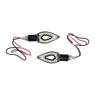 Clignotant Replay UNIVERSEL HOLED ARROW 12 LEDS BASE ABS TRANSPARENT MAT L 82mm - H 30mm 14mm PAIRE