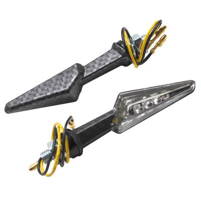 Clignotant Replay UNIVERSEL MINI DEMI FLECHE A LEDS TRANSPARENT - CARBONE MAT L 81mm - H 21mm 28mm PAIRE