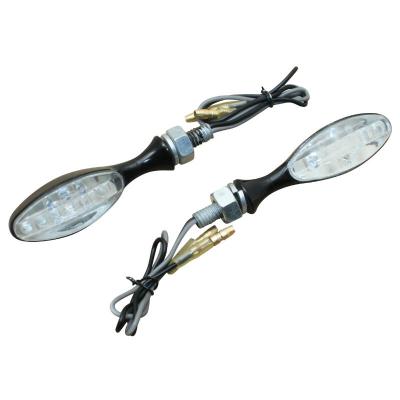 Clignotant Replay UNIVERSEL MINI OVALE 9 LEDS TRANSPARENT - CORPS ZAMAC L 65mm - H 20mm 21mm HOMOLOGUE CE PAIRE