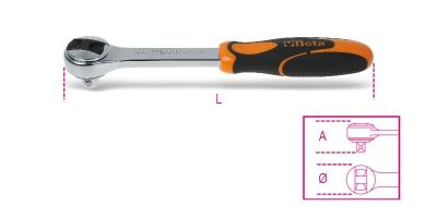 Cl&eacute; &agrave; cliquet Beta r&eacute;versible carr&eacute; m&acirc;le 3/8'''