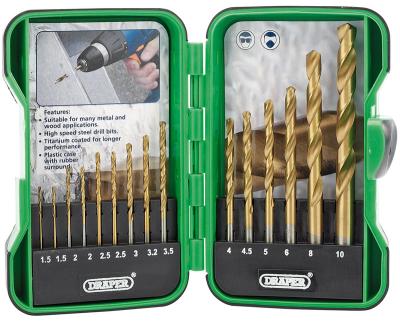 Coffret &agrave; outils Draper Bo&icirc;te 15 HSS titane 1 &agrave; 10mm