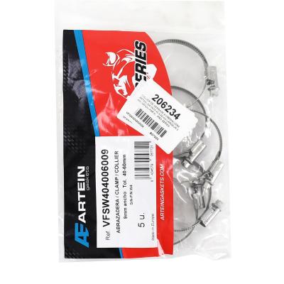 Colliers de serrage Artein CREMAILLERE W4 INOX 40 A 60 mm LARGEUR 9 mm