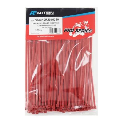 Colliers de serrage Artein NYLON TYPE RILSAN 4,5x280 mm ROUGE