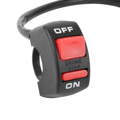 Commodo &eacute;lectrique P2R COMMODO - COMMUTATEUR COUPE CONTACT OFF ROAD UNIVERSEL ON GAUCHE - DROITE 2 FILS DIAM 22 mm