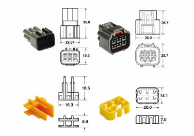 Connectique Bihr Jeu de 6 voies Série 090 FRKW type origine - 5 jeux complets