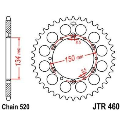 Couronne JT. Acier Standard - 520 52 dents