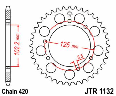 Couronne JT. acier standard 1132 - 420