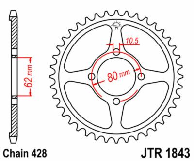 Couronne JT. acier standard 1843 - 428