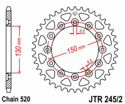 Couronne JT. acier standard 245/2 - 520