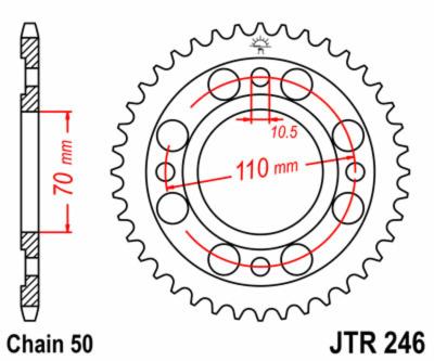 Couronne JT. acier standard 246 - 530