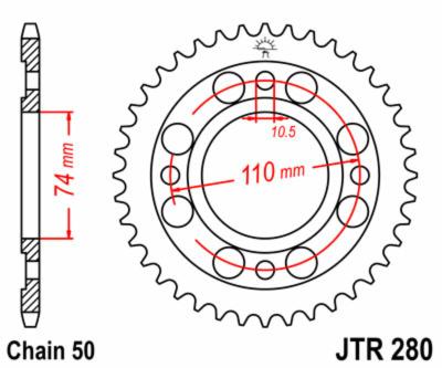 Couronne JT. acier standard 280 - 530