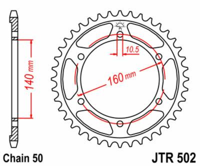 Couronne JT. acier standard 502 - 530
