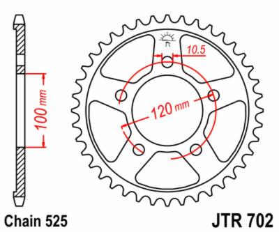 Couronne JT. acier standard 702 - 525
