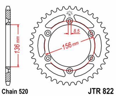 Couronne JT. acier standard 822 - 520