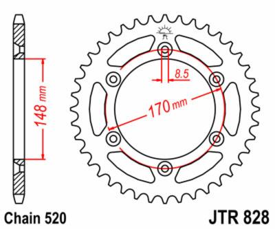 Couronne JT. acier standard 828 - 520