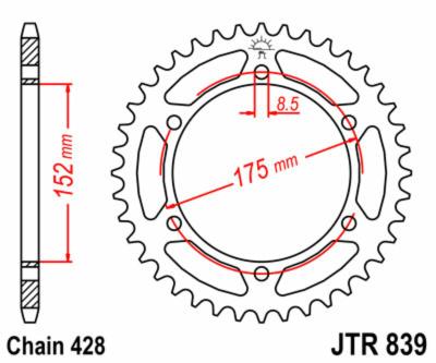 Couronne JT. acier standard 839 - 428