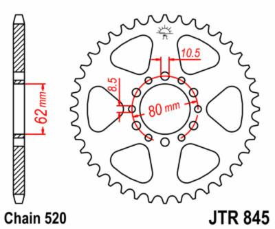 Couronne JT. acier standard 845 - 520