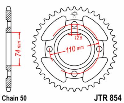 Couronne JT. acier standard 854 - 530