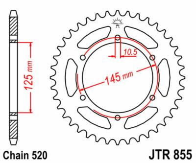 Couronne JT. acier standard 855 - 520