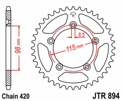 Couronne JT. acier standard 894 - 420