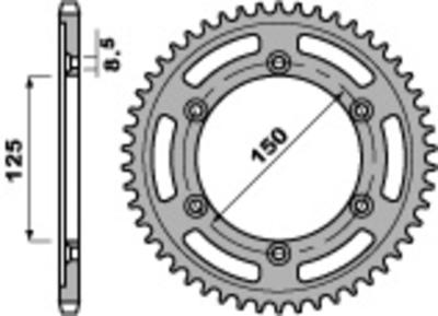 Couronne PBR acier C45 standard 4507 - 520 41 dents