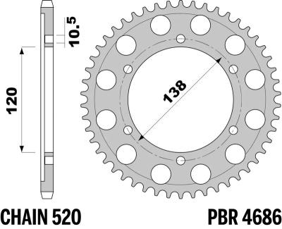 Couronne PBR acier C45 standard 4686 - 520