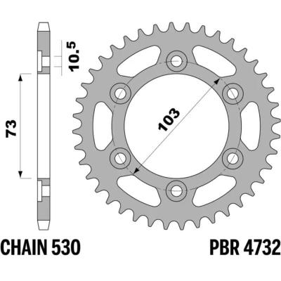 Couronne PBR acier standard - 525 43 dents
