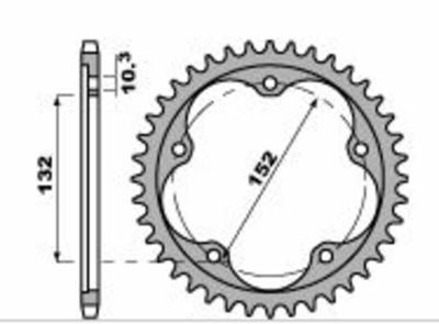 Couronne PBR aluminium renforc&eacute; - 520 42 dents