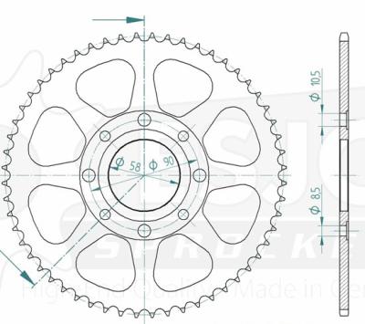 Couronne SuperProx Cour RFE - 269 56 - BLK 50 - 15001 56 - Noir 56 dents