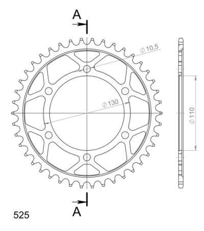 Couronne SuperProx Cour RFE - 480 42 - BLK 50 - 29037 42 12815 - 42 - Noir 42 dents