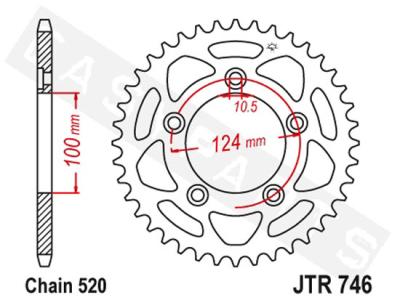 Couronne SuperProx Cour RFE - 743 39 - BLK 50 - 32152 39 50613 - 39 - Noir 39 dents