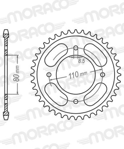 Couronne SuperProx Noir 42 dents