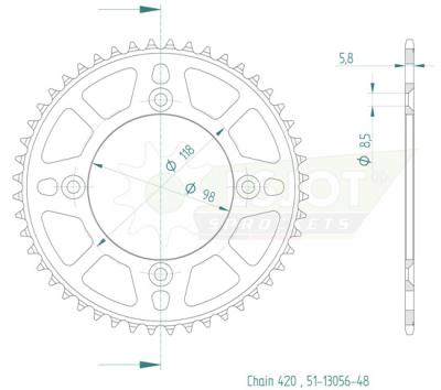 Couronne SuperProx Noir 48 dents