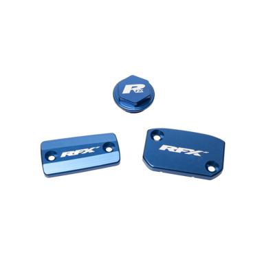 Couvercle maitre cylindre de frein RFX Jeu bouchons r&eacute;servoir Pro Bleu Frein Brembo embrayage Magura