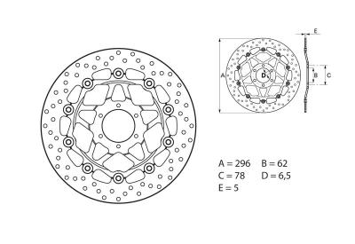 Disque de frein AV rond flottant Brembo Serie ORO 78B40825