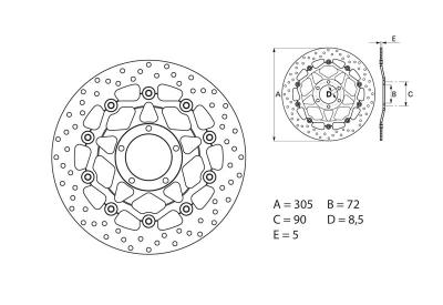 Disque de frein AV rond flottant Brembo Serie ORO 78B40845