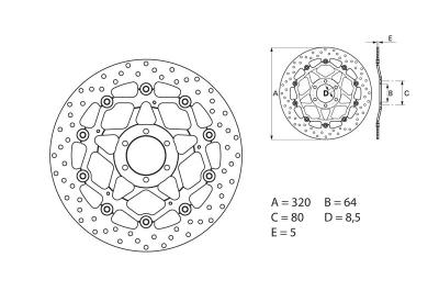 Disque de frein AV rond flottant Brembo Serie ORO 78B40870