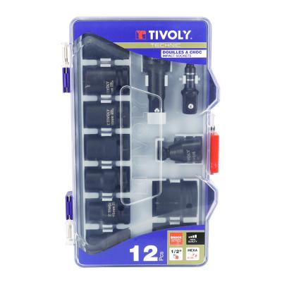 Douille Tivoly CHOC ADAPTATEUR RALLONGE 1 - 2 DIAM 8 A 24 mm COFFRET 12 PIECES